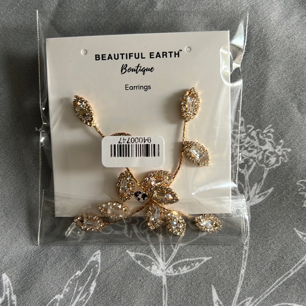 Gold Plated Crystal Vine earrings